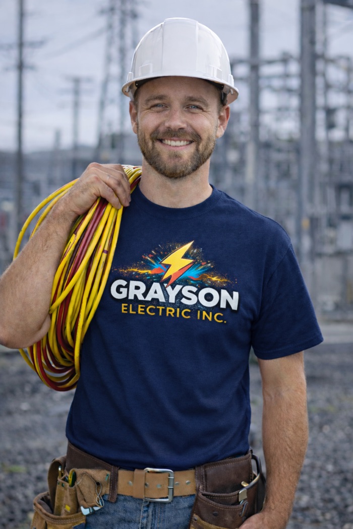 Grayson Electric Inc branded T-shirt, navy