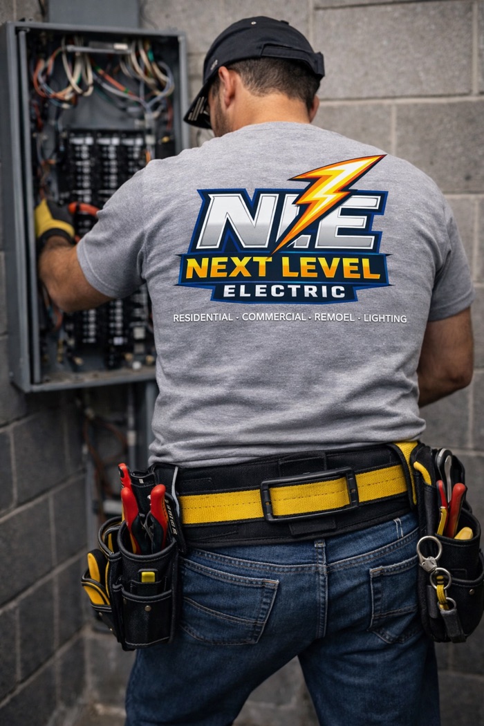 Next Level Electric branded T-shirt